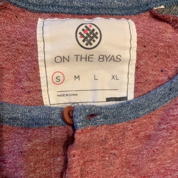 On the Byas Red and Grey Baseball Tee - Picture 2 of 2